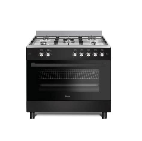 ferre 5 burner gas stove with wok gas oven matt black